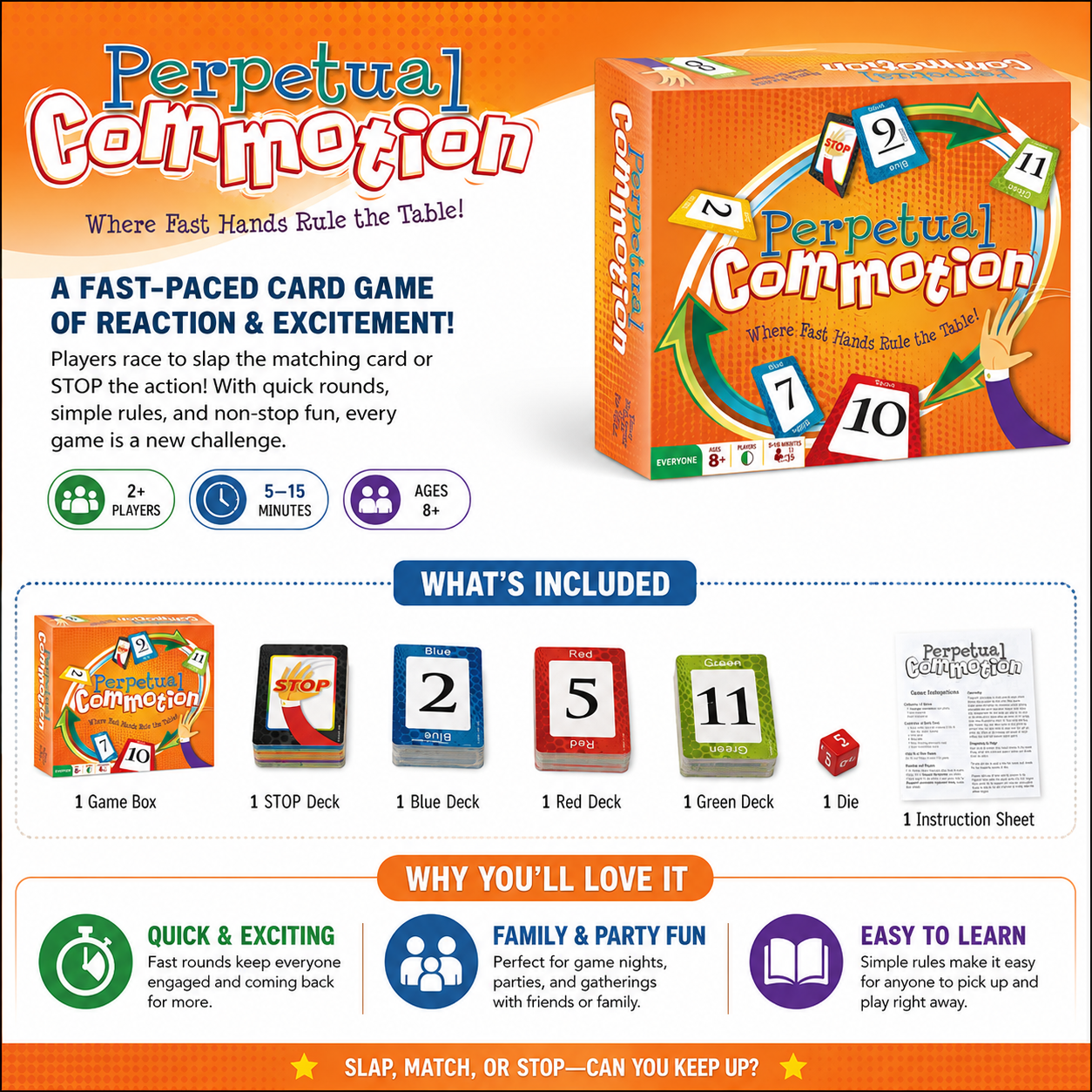 Perpetual Commotion Fast Hands - Strategy Board Game บทวิจารณ์และราคา