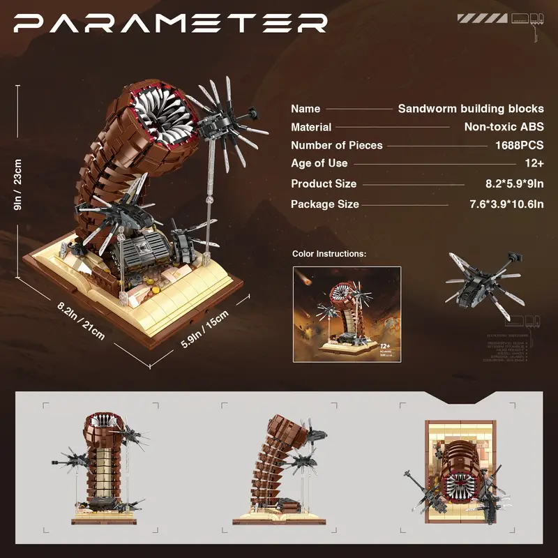 1688PCS MOC Movie Dune Sandwor - Board Game Dune บทวิจารณ์และราคา