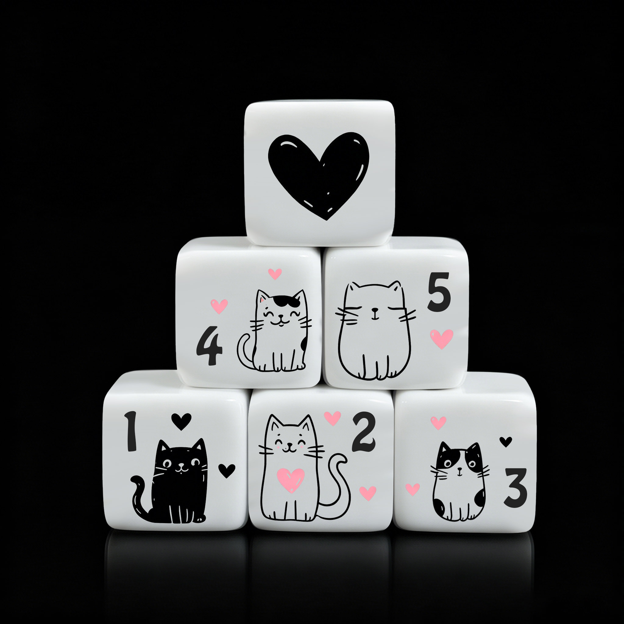 12Pcs/Set 16mm Cute Cat Dice,  - Board Game Design บทวิจารณ์และราคา