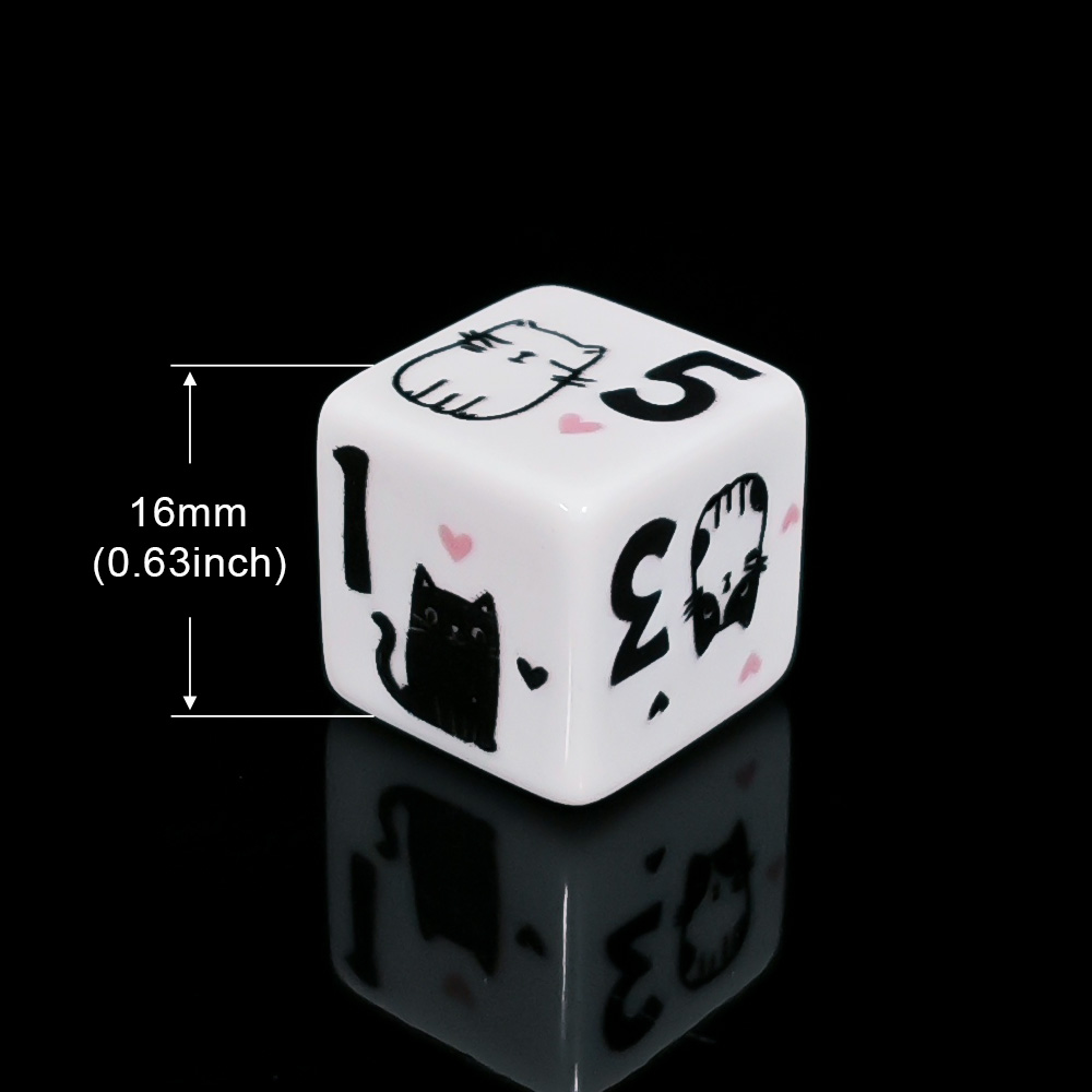 12Pcs/Set 16mm Cute Cat Dice,  - Board Game Design บทวิจารณ์และราคา