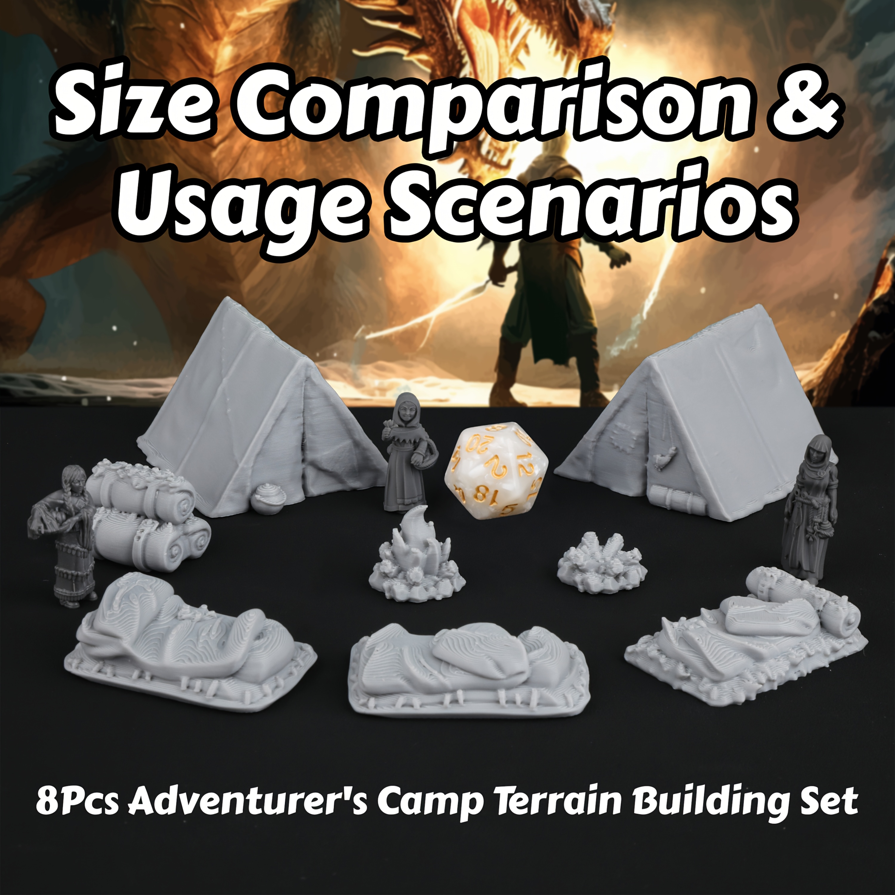 8pcs RPG Adventurer's Camp Min - Board Game Dune บทวิจารณ์และราคา