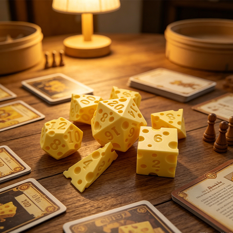 Cheese Polyhedral Dice Set Lay - Board Game Design บทวิจารณ์และราคา